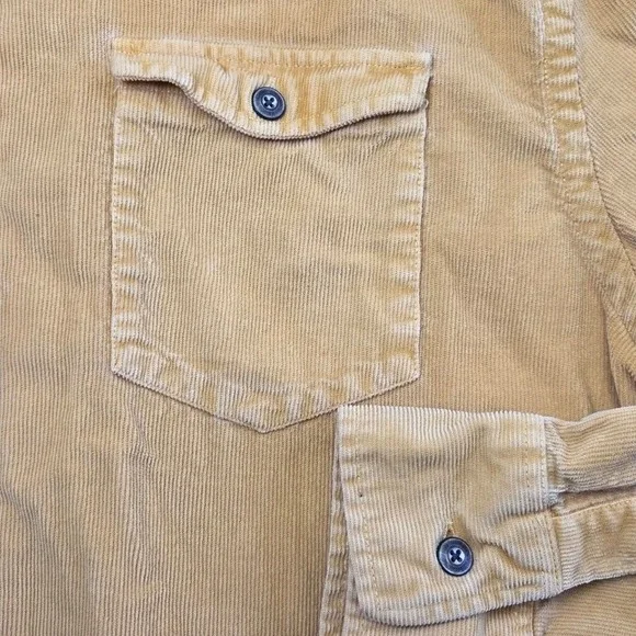 Johnnie-O Hangin Out Corduroy Shirt Mens Medium Mustard Yellow Long Sleeve - Picture 5 of 6